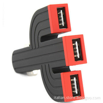3 USB port car charger 4.2A high quality for mobile phones